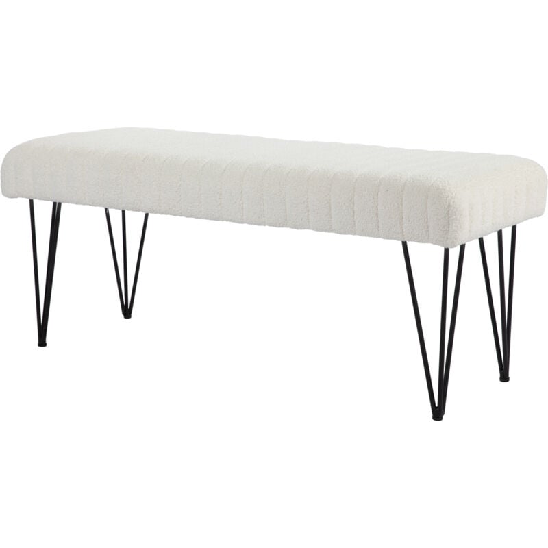 foto del prodotto homcom panca fondo letto moderna con gambe a forcina bianco crema