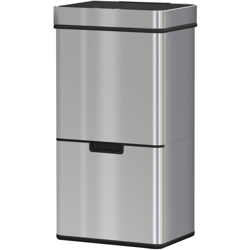 foto del prodotto homcom pattumiera automatica 72l sensore infrarossi e 3 scomparti 42x30x81cm