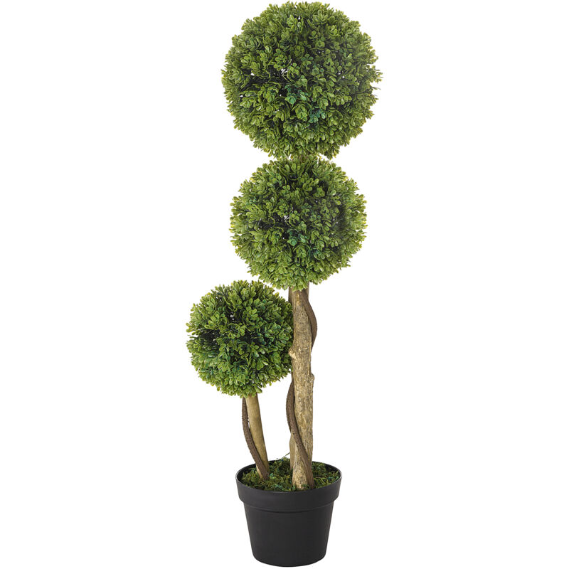 foto del prodotto homcom pianta artificiale di bosso a 3 sfere altezza 90 cm con vaso incluso