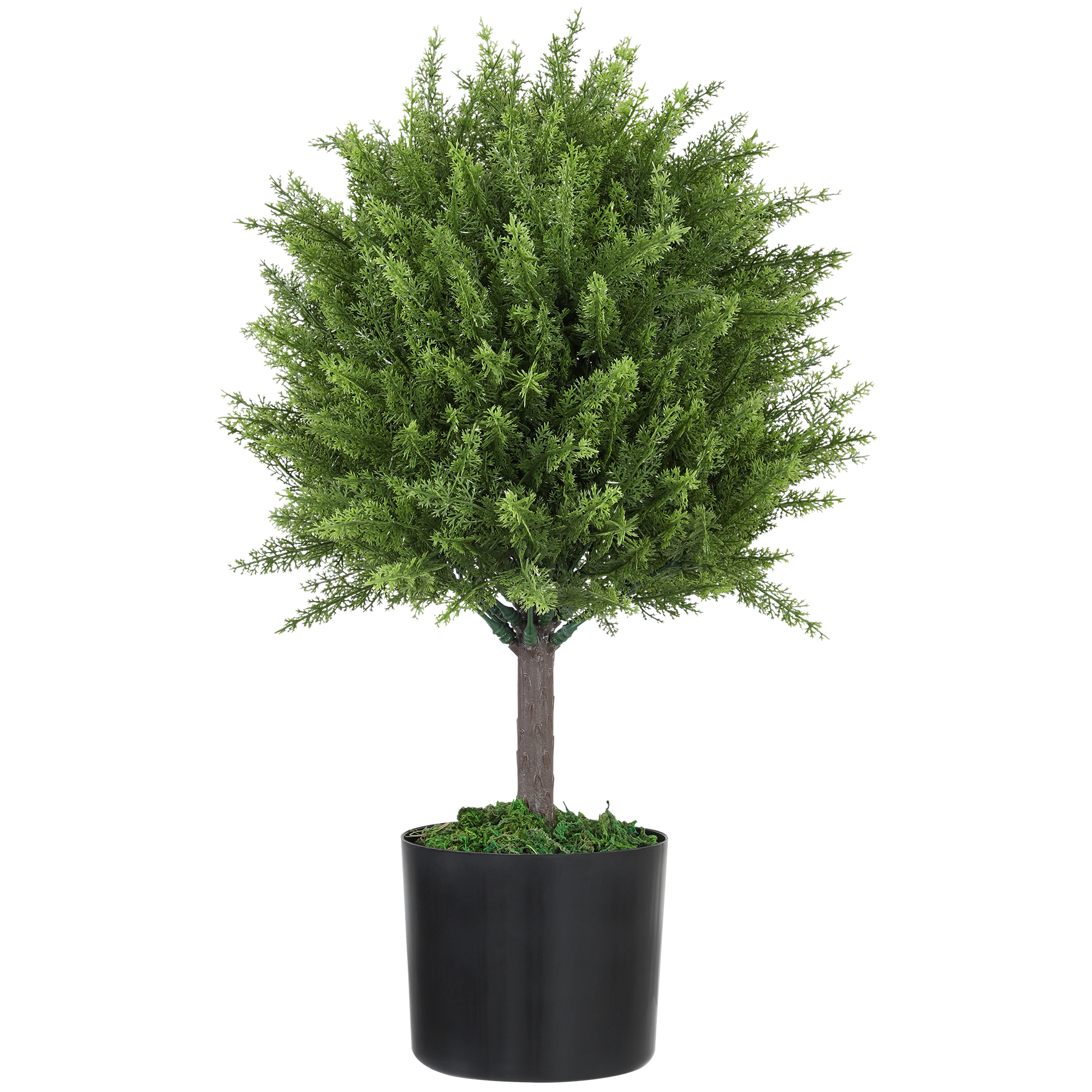 foto del prodotto homcom pianta finta albero cedro con vaso incluso per interno ed esterno, altezza 55 cm, verde