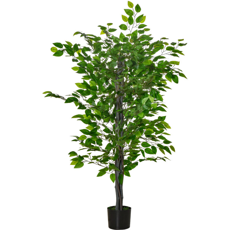 foto del prodotto homcom pianta finta di ficus con vaso alta 135cm per spazi interni ed esterni