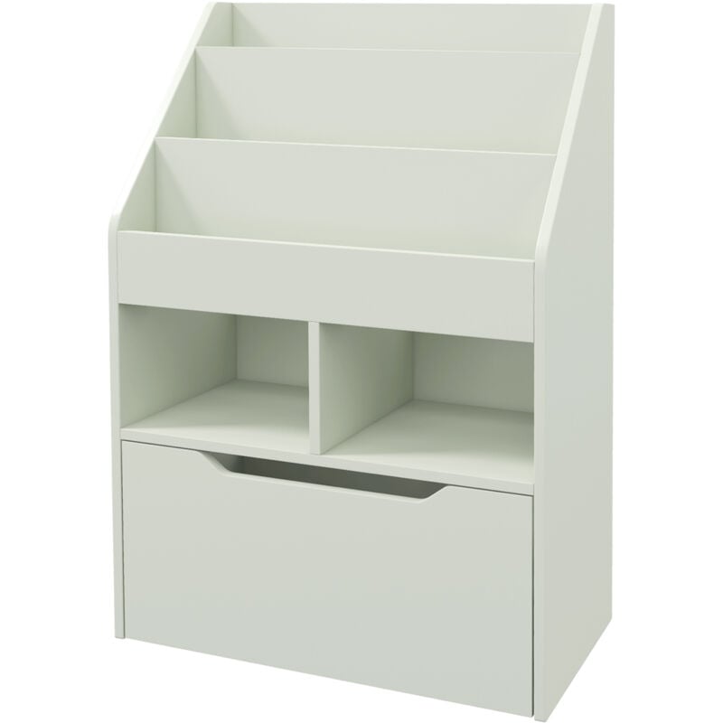 foto del prodotto homcom piccola libreria per bambini con 3 ripiani e cassetto in mdf verde