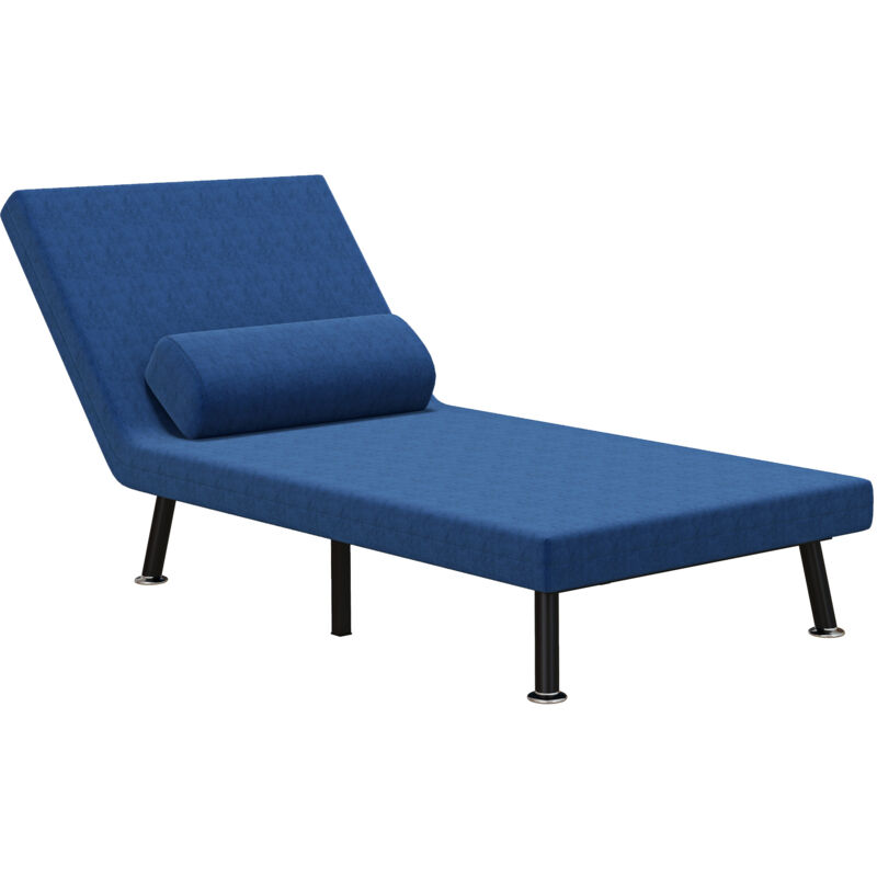 foto del prodotto homcom poltrona letto singolo con schienale regolabile in 5 posizioni blu scuro