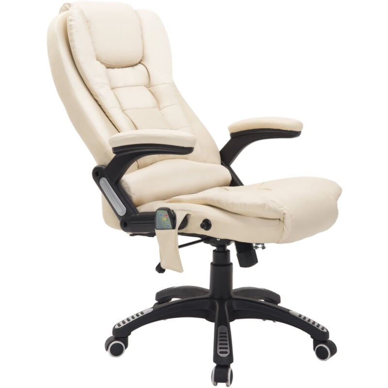 foto del prodotto homcom poltrona massaggiante da ufficio ad altezza regolabile beige