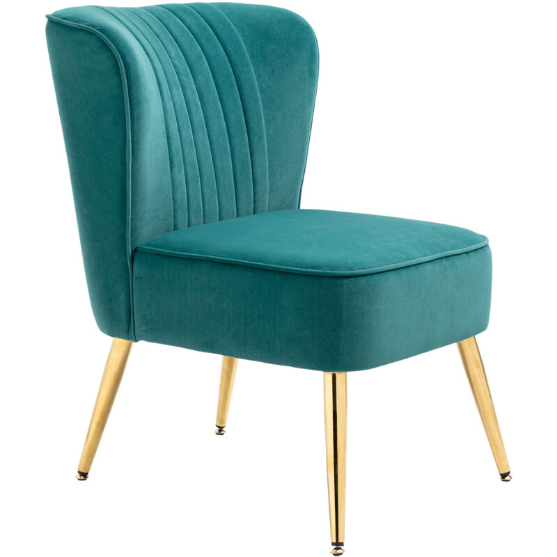 foto del prodotto homcom poltrona moderna in tessuto vellutato stile scandinavo 56x65.5x82.5cm