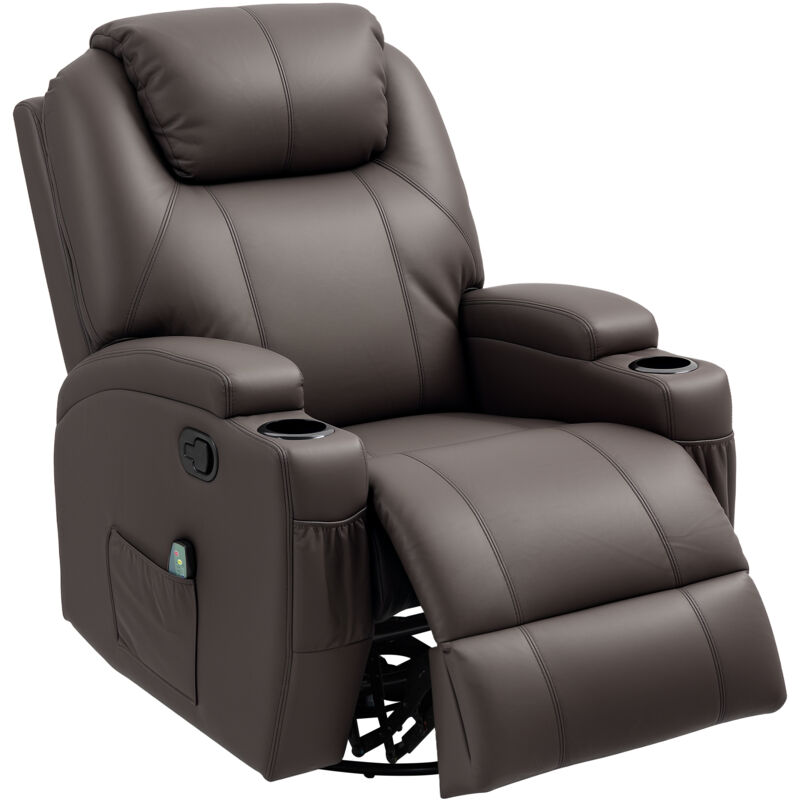 foto del prodotto homcom - poltrona relax 5 modalità di massaggio reclinazione manuale e poggiapiedi