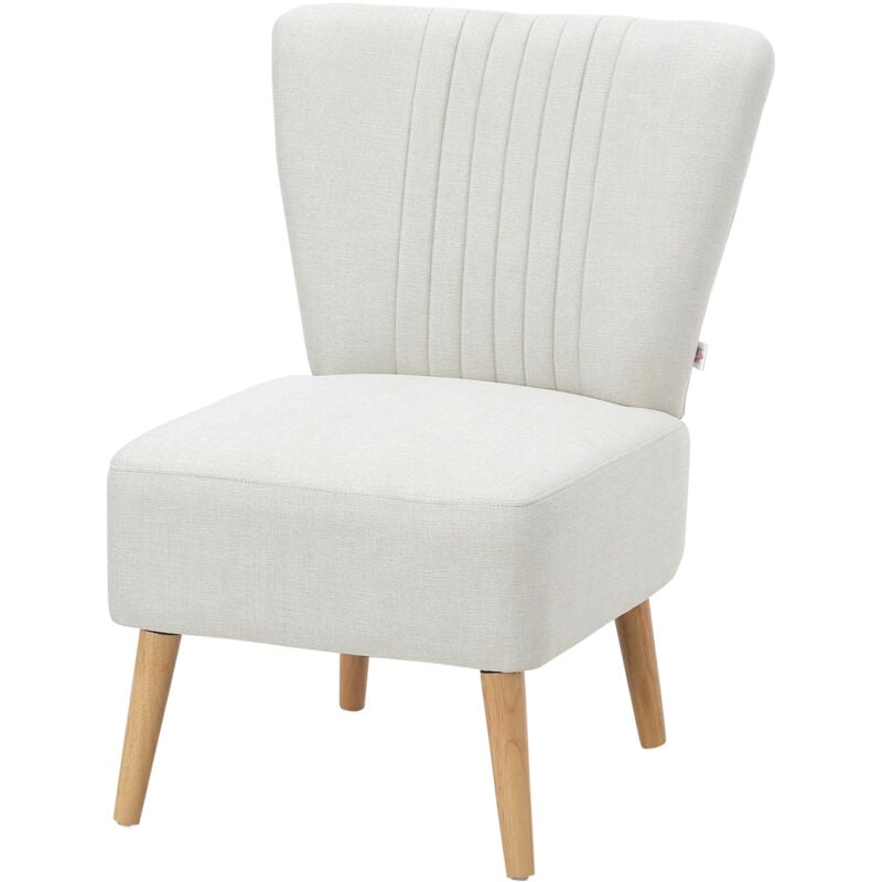 foto del prodotto homcom poltroncina da camera sedia imbottita stile nordico in tessuto e legno