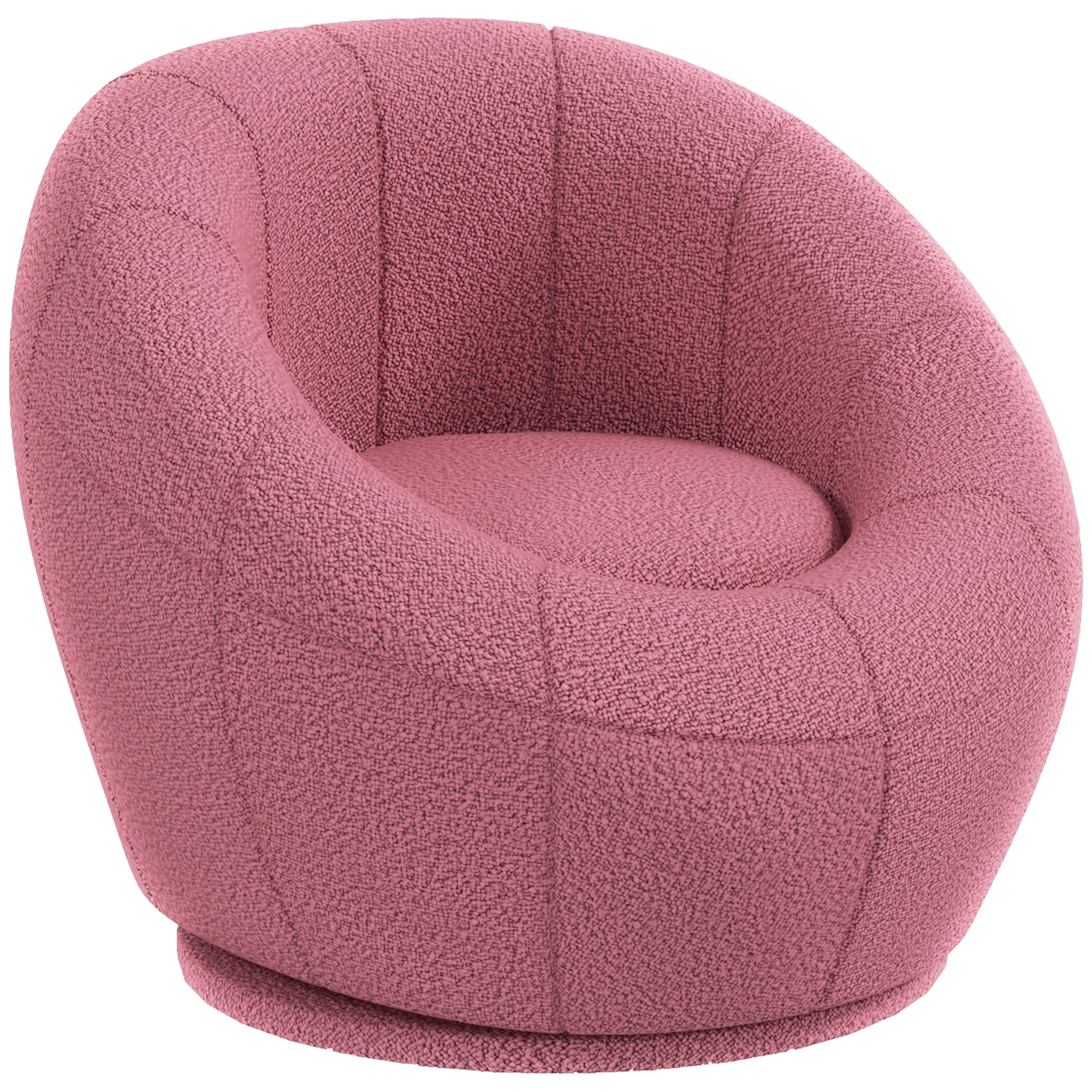 foto del prodotto homcom poltroncina mini moderna in peluche con imbottitura spessa, 60x56x48cm, rosa aosom