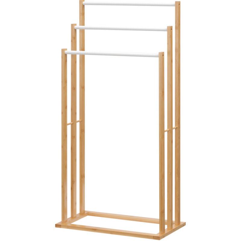 foto del prodotto homcom portasalviette a 3 barre in bamb color legno naturale