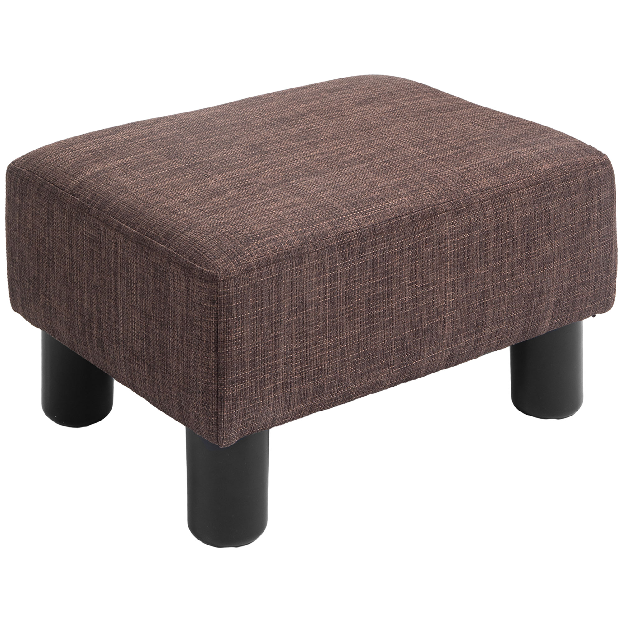 foto del prodotto homcom pouf poggiapiedi in tessuto effetto lino imbottito, 40x30x24cm, marrone scuro aosom