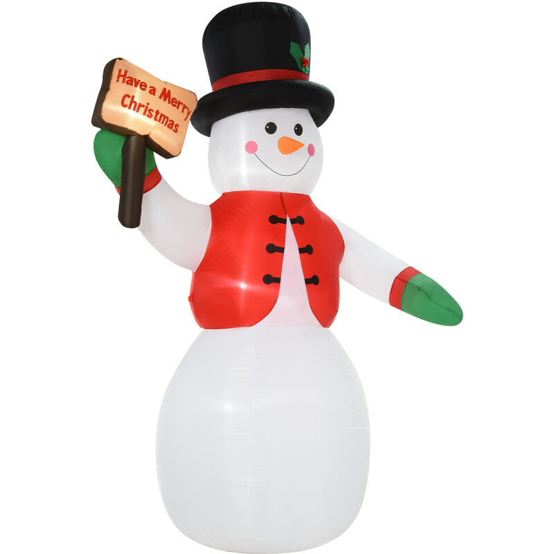 foto del prodotto homcom pupazzo di neve gigante e gonfiabile 242cm da esterno con luci a led