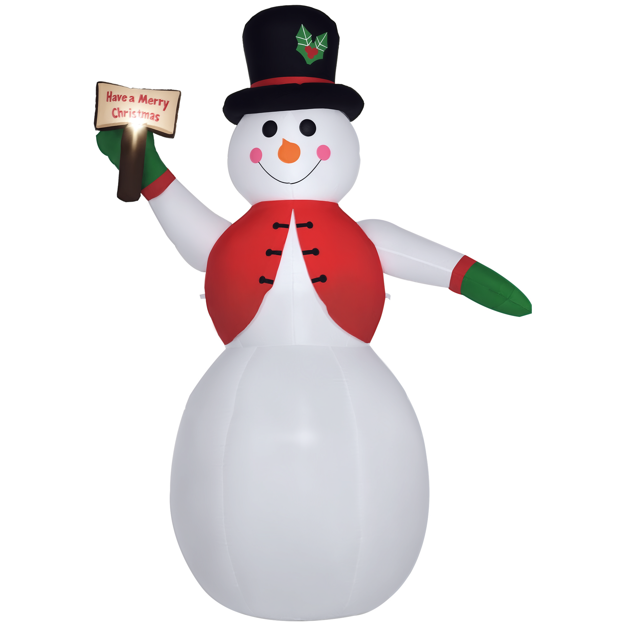 foto del prodotto homcom pupazzo di neve gonfiabile gigante 242cm con luci a led, decorazione natalizia per esterno impermeabile aosom