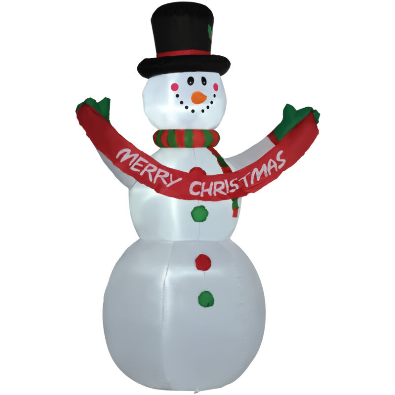 foto del prodotto homcom pupazzo di neve gonfiabile gigante 243cm da esterno con luci a led