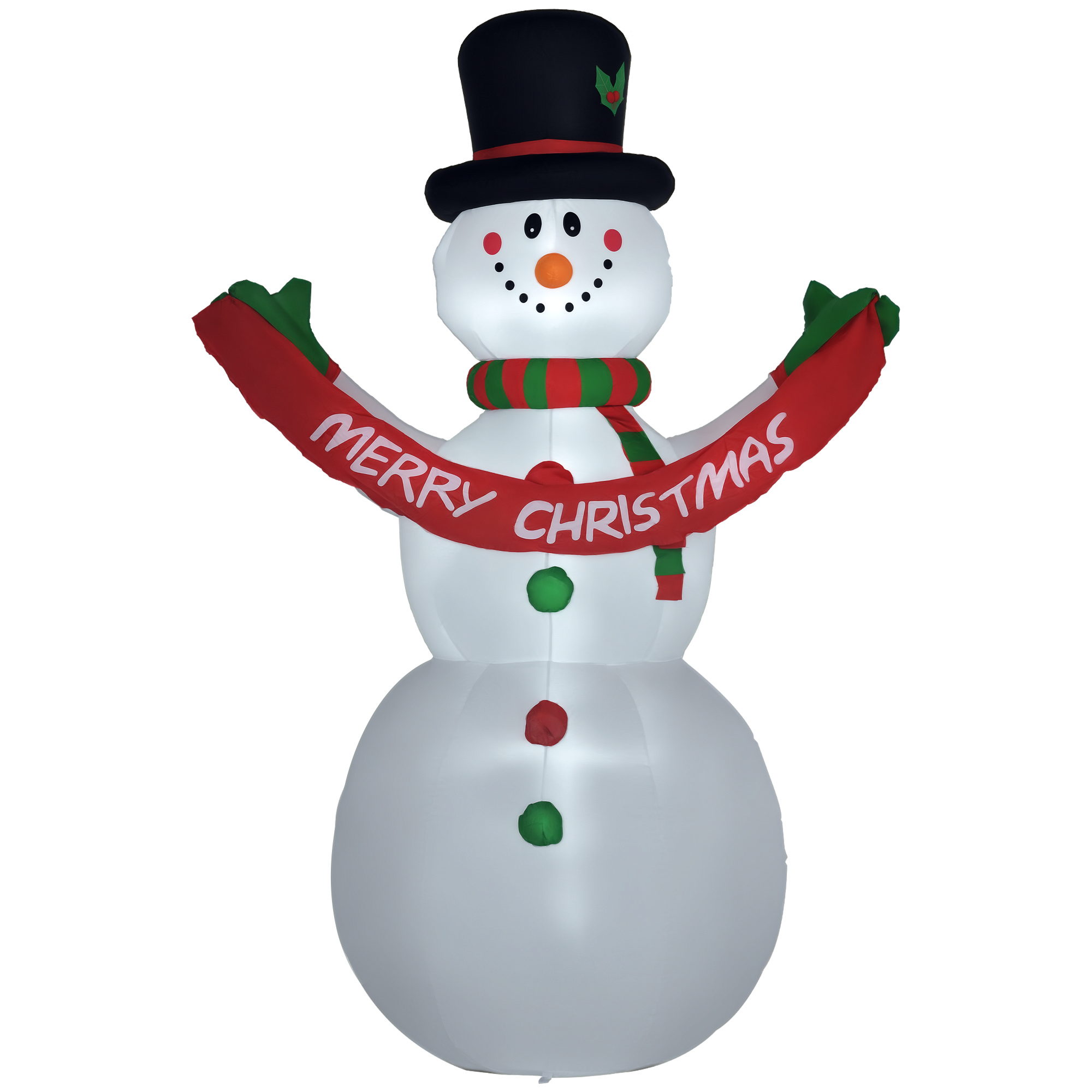 foto del prodotto homcom pupazzo di neve gonfiabile gigante alto 243cm con luci a led decorazione da esterno o giardino