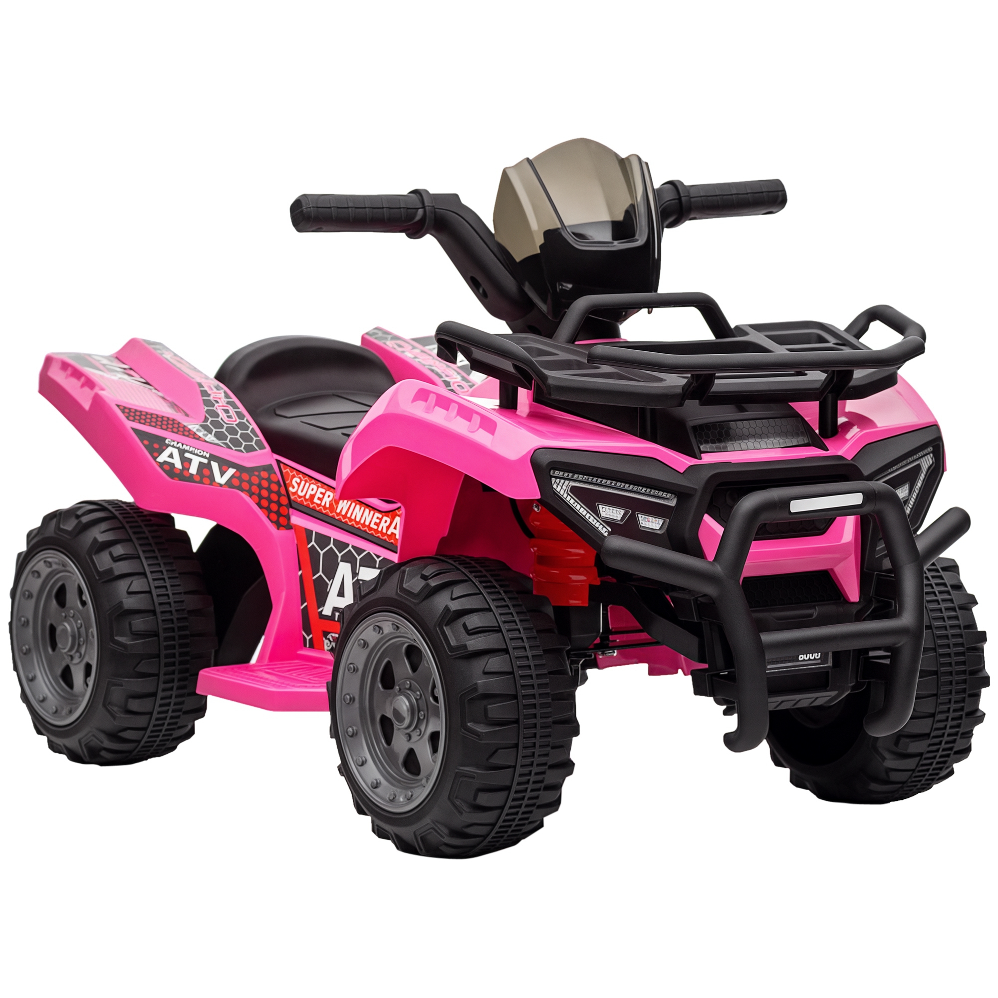 foto del prodotto homcom quad elettrico per bambini 18-36 mesi con batteria ricaricabile 6v, in metallo e pp, 70x42x45 cm, rosa aosom