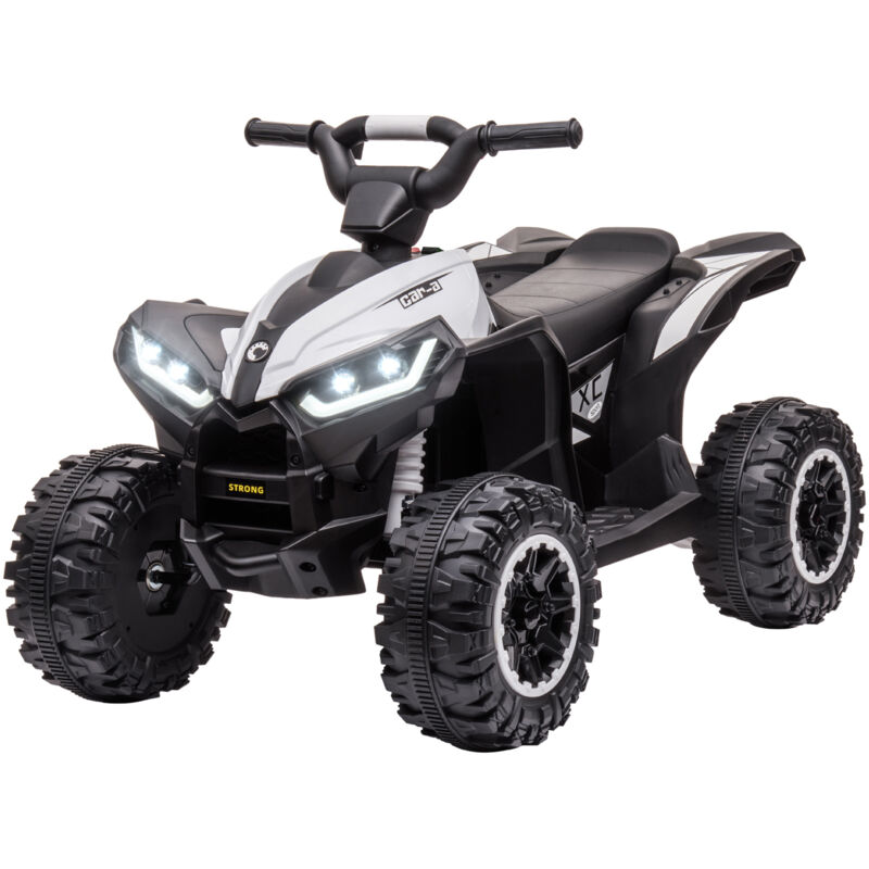 foto del prodotto homcom quad elettrico per bambini 3 5 anni 12v, 2 velocit e clacson bianco