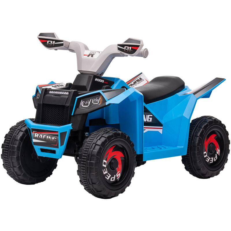 foto del prodotto homcom quad elettrico per bambini blu grigio nero con ruote resistenti