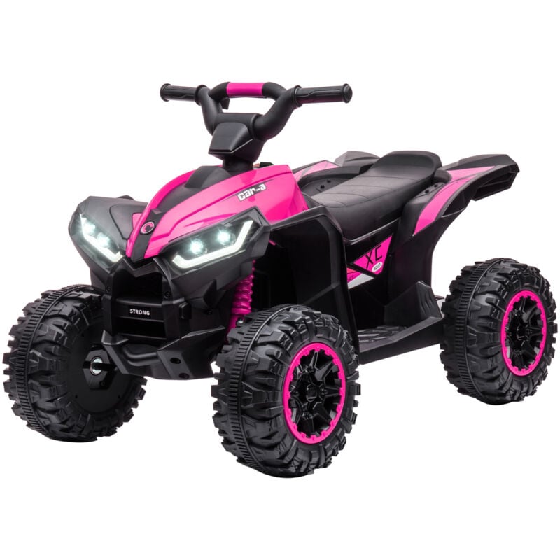 foto del prodotto homcom quad per bambini elettrico 12v ruote con clacson 2 velocit rosa