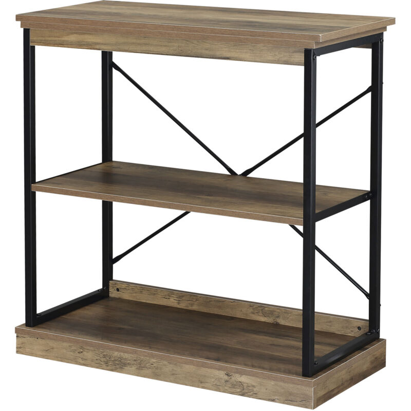 foto del prodotto homcom scaffale libreria in stile industriale mobile multiuso in legno marrone