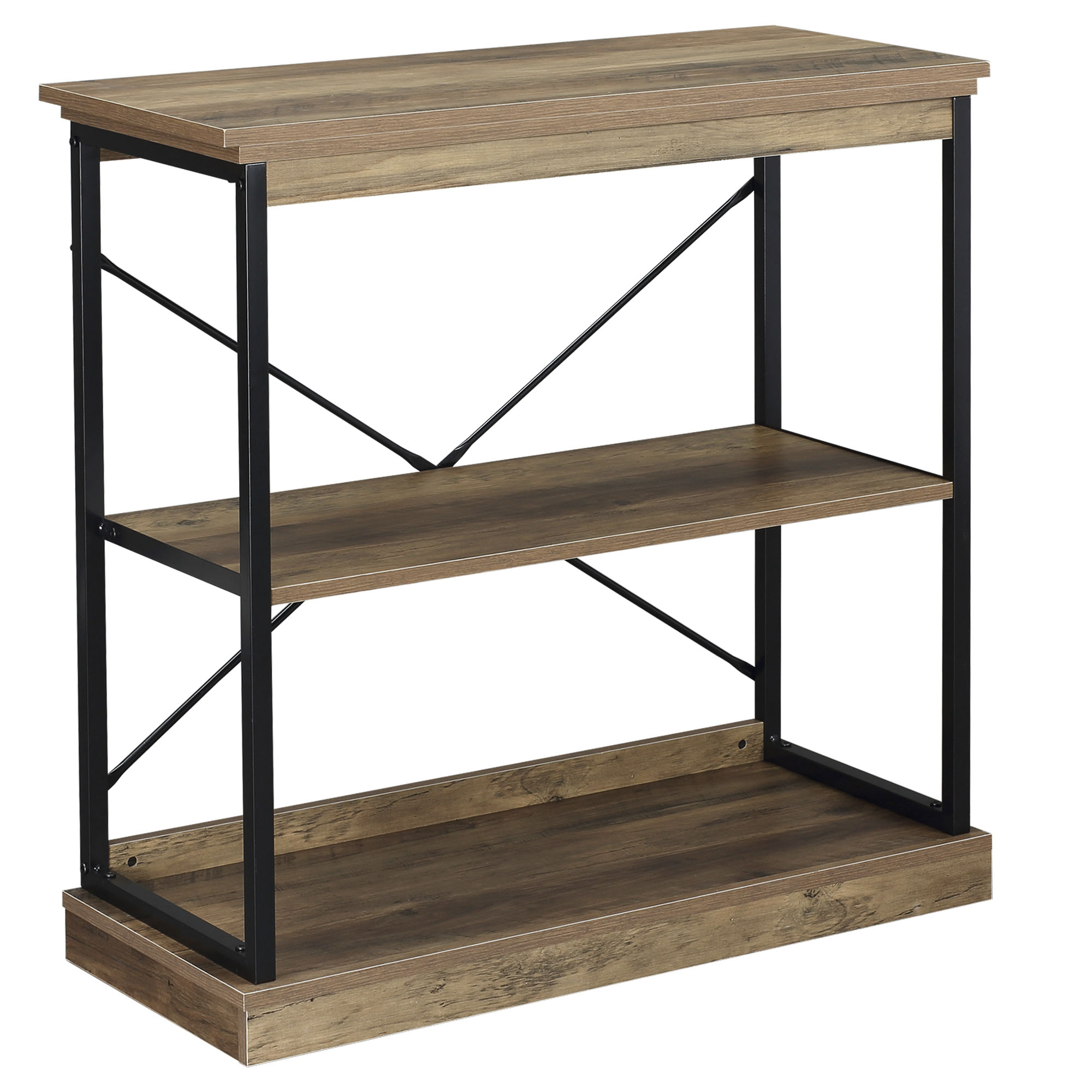 foto del prodotto homcom scaffale libreria in stile industriale, mobile multiuso in legno marrone e metallo nero, 80x36x81.3cm aosom