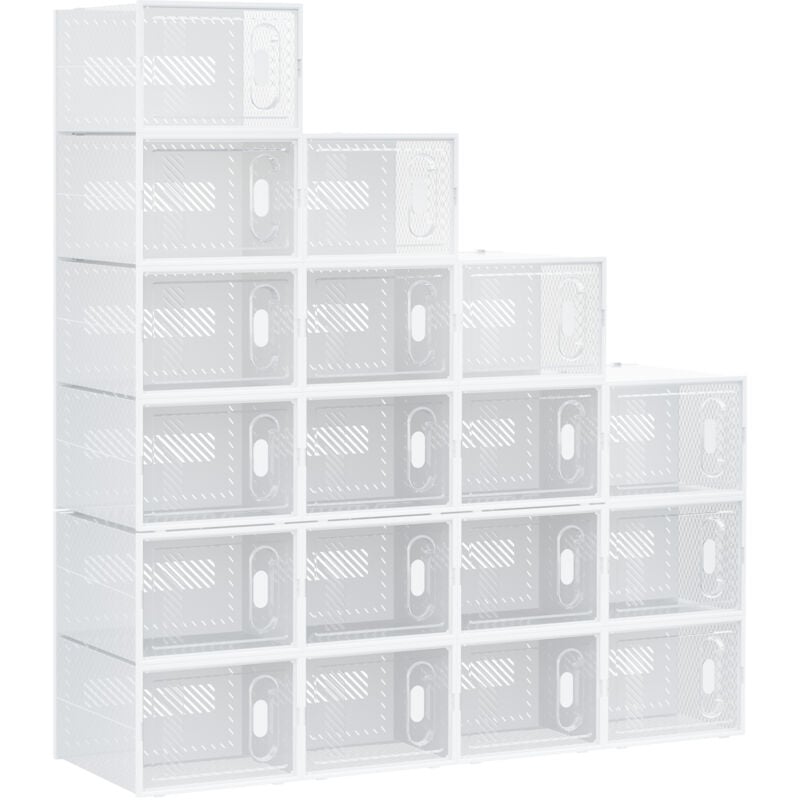 foto del prodotto homcom scarpiera moderna salvaspazio 18 cubi 28x36x21cm in plastica pp bianco