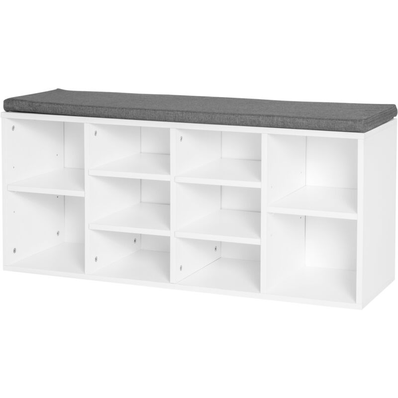 foto del prodotto homcom scarpiera panchina 8 10 paia di ripiani regolabili scarpe, legno