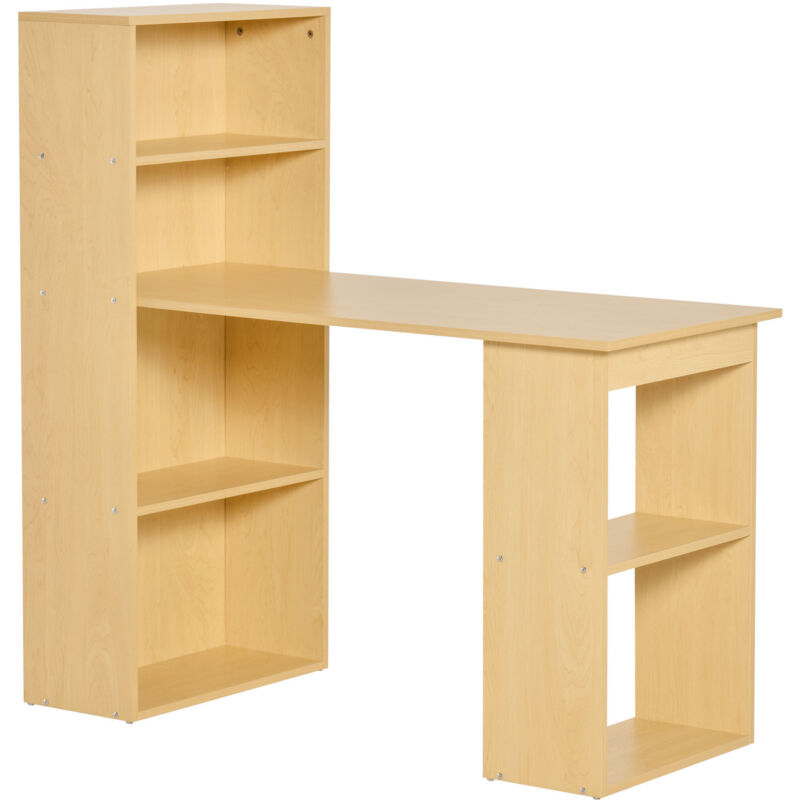 foto del prodotto homcom scrivania computer con libreria salvaspazio tavolo da pranzo per ufficio