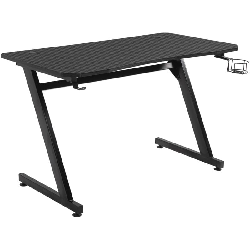 foto del prodotto homcom scrivania gaming in acciaio e mdf con gancio cuffie e porta tazza