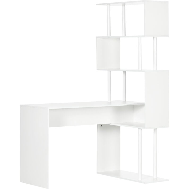 foto del prodotto homcom scrivania moderna a l in truciolato per studio e ufficio con ripiano a s