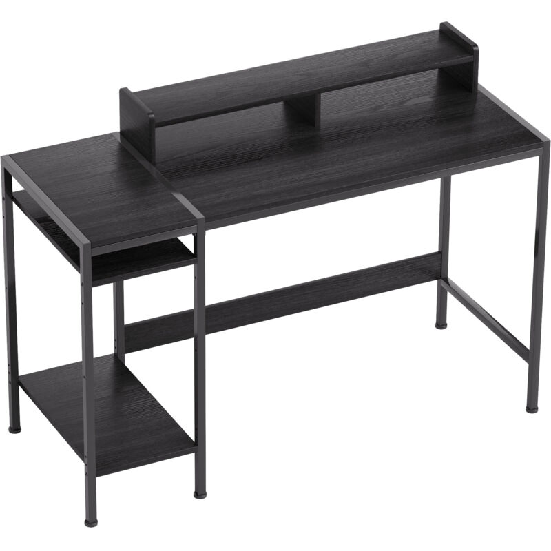 foto del prodotto homcom scrivania moderna con supporto per monitor e 2 ripiani regolabili nero