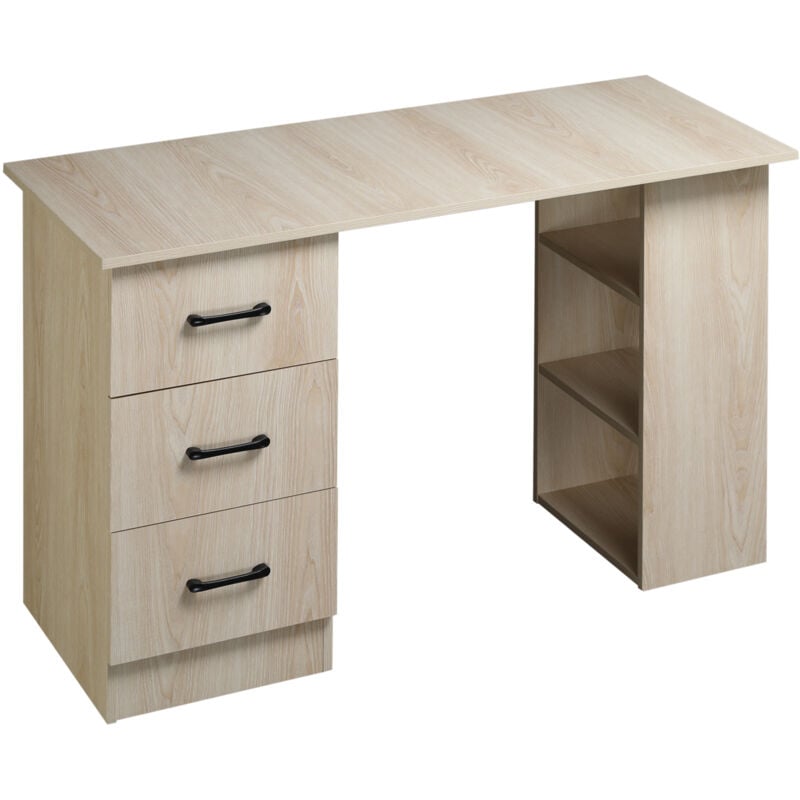 foto del prodotto homcom scrivania pc con 3 ripiani e 3 cassetti in legno casa e ufficio