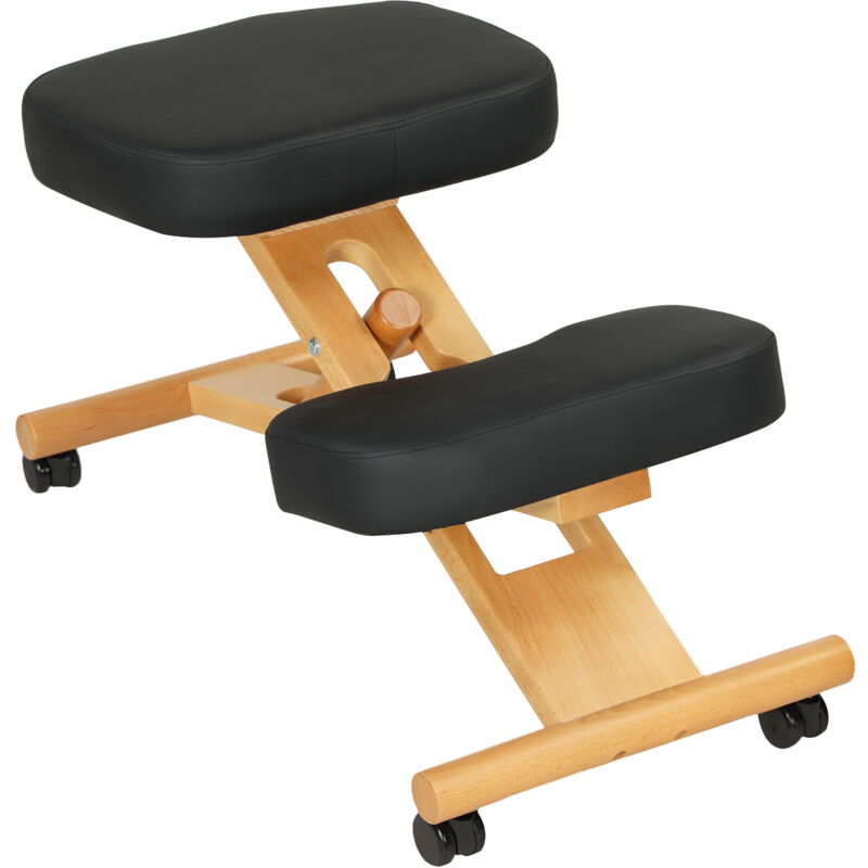 foto del prodotto homcom sedia ergonomica con inginocchiatoio altezza regolabile e rotelle nero