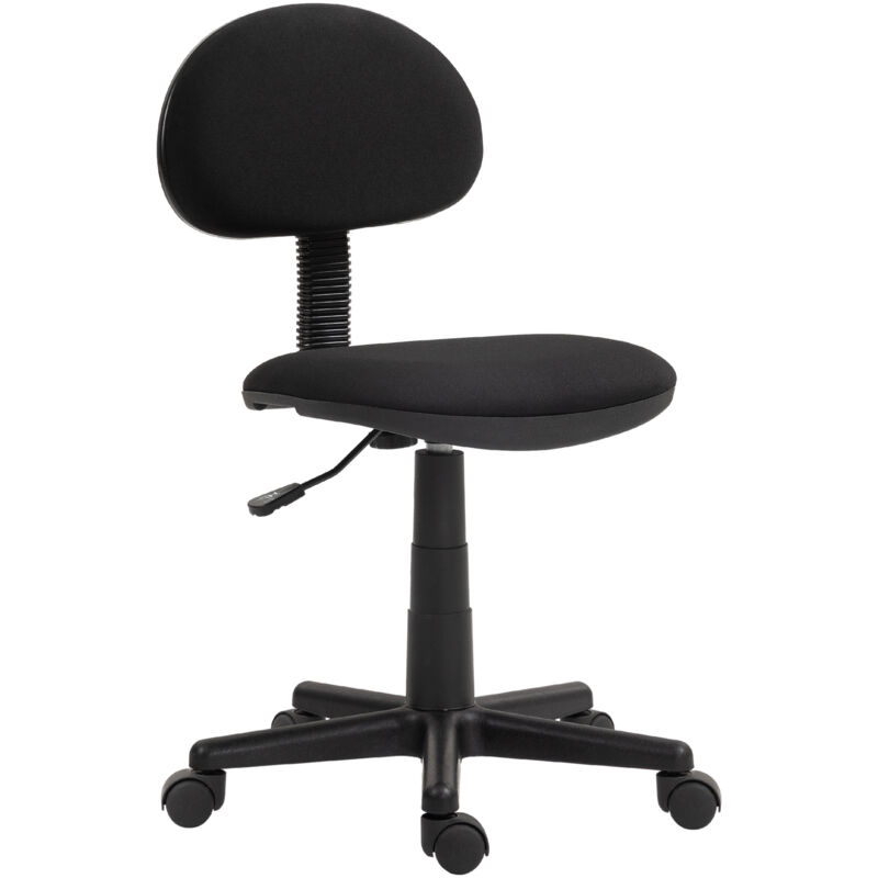 foto del prodotto homcom sedia girevole da ufficio ad altezza regolabile in tessuto elastico nero