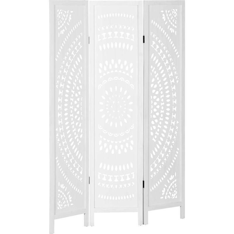 foto del prodotto homcom separ da interni pieghevole a 3 pannelli in legno 120x170cm bianco
