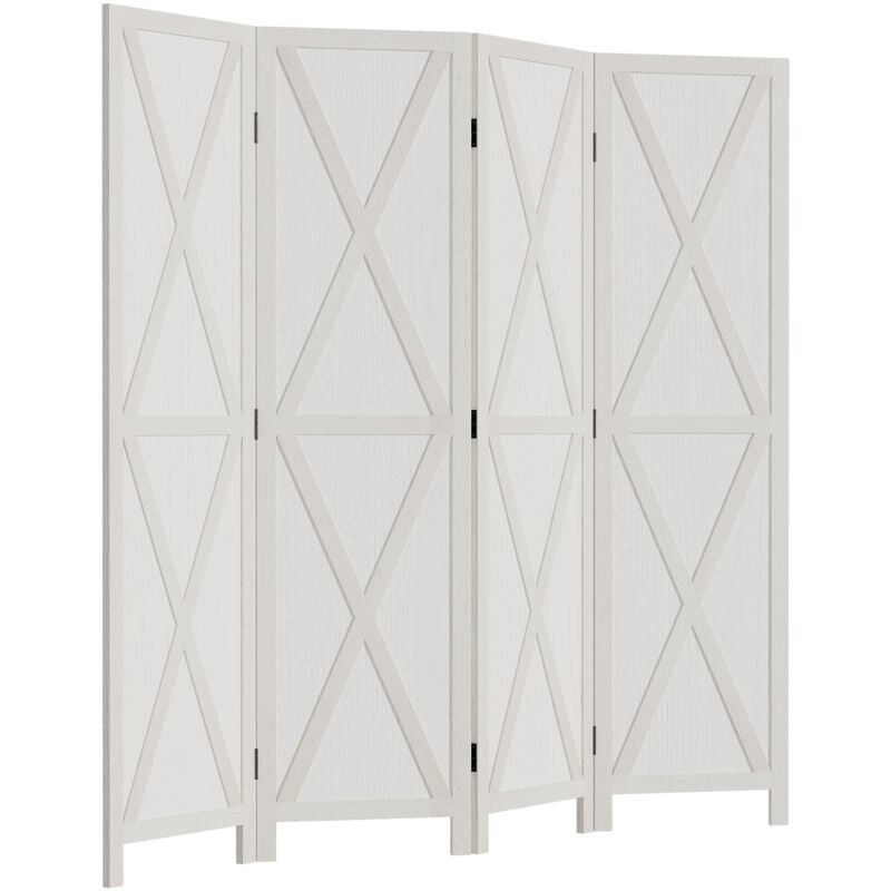 foto del prodotto homcom separ divisorio per interni a 4 ante in legno 182x170 cm, bianco