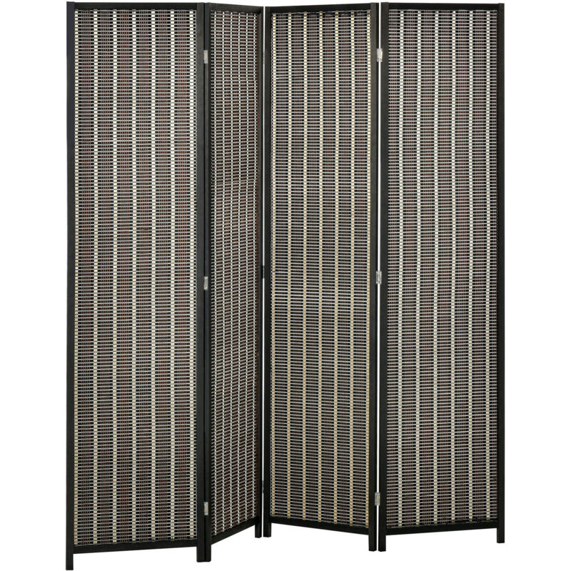 foto del prodotto homcom separ paravento in legno e bamb pieghevole a 4 pannelli alto 180cm casa