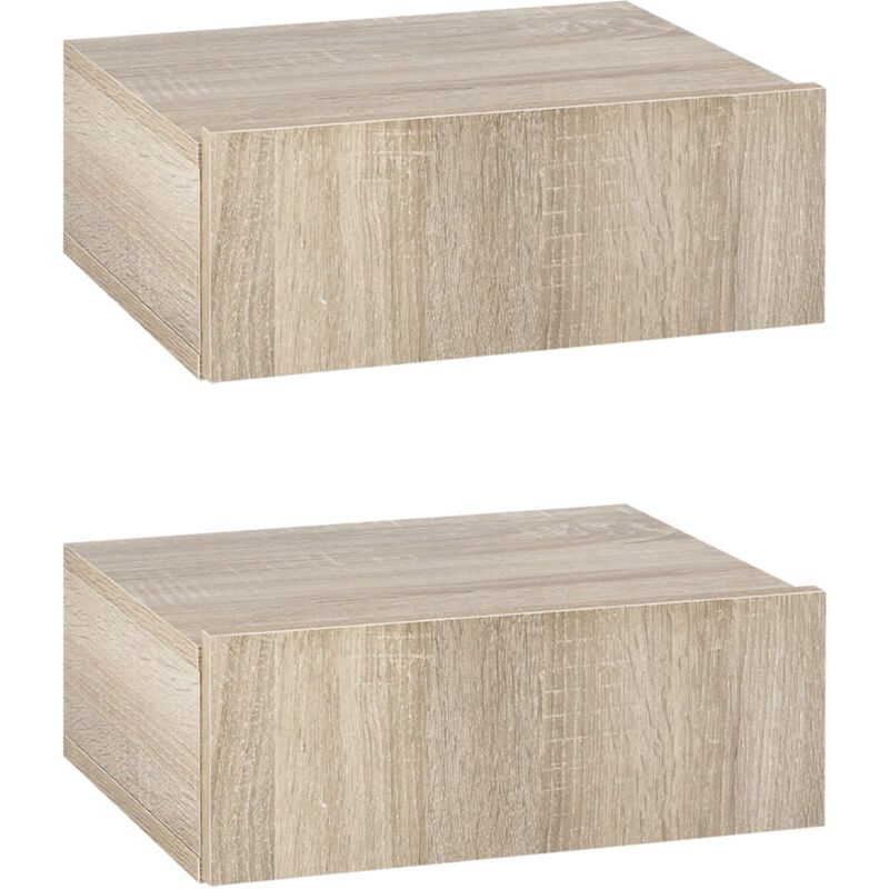 foto del prodotto homcom set 2 comodini sospesi design moderno 40x30x15cm in legno