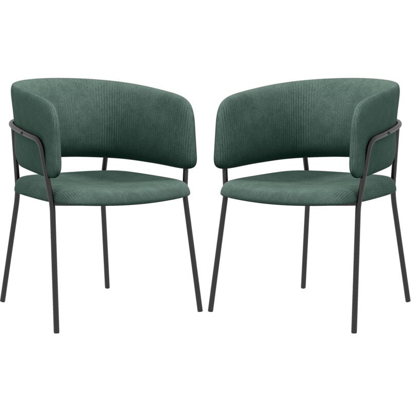 foto del prodotto homcom set 2 sedie da pranzo imbottite 57x53x73 cm verde
