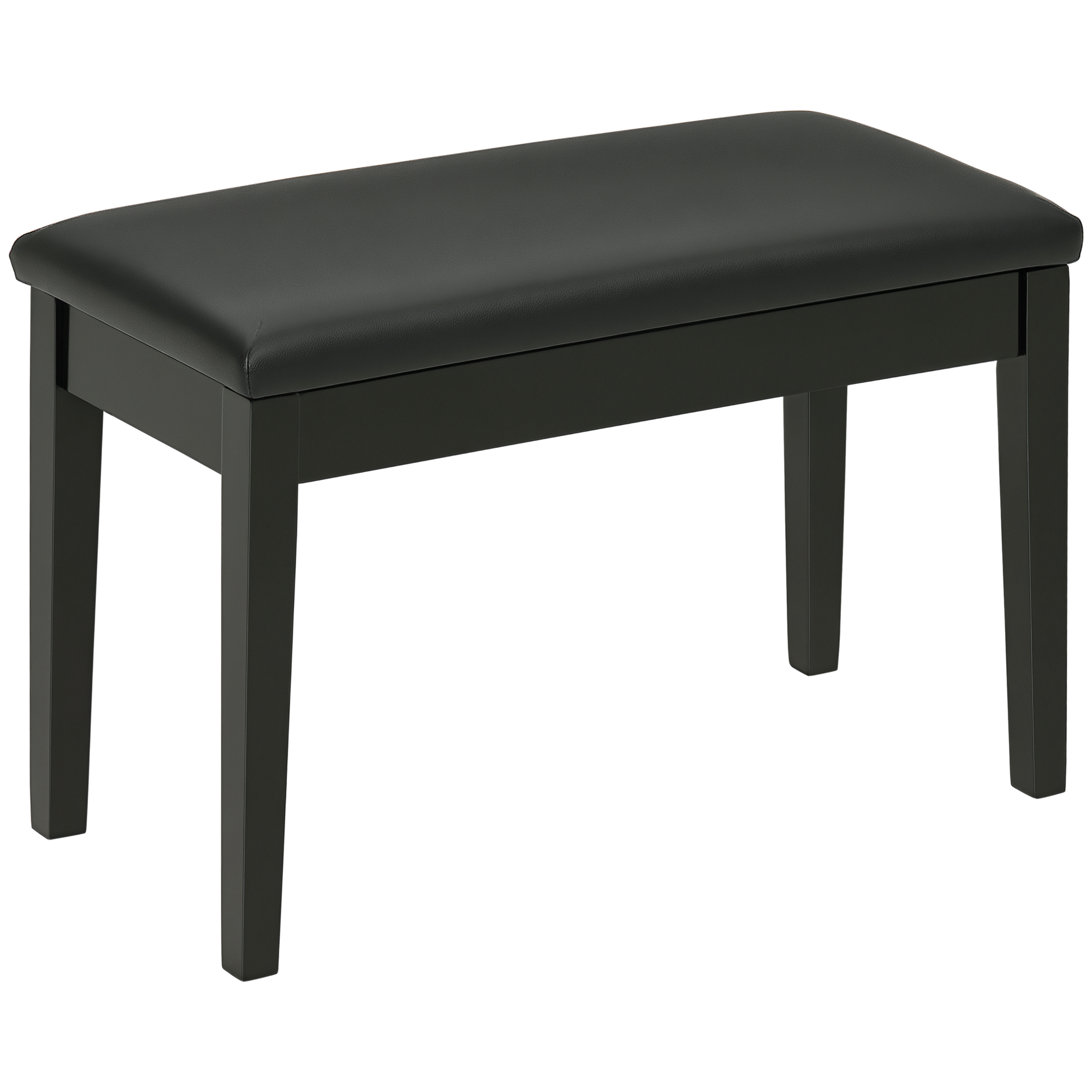 foto del prodotto homcom sgabello per pianoforte con vano contenitore in legno e finta pelle pu, 75x35x49cm, nero