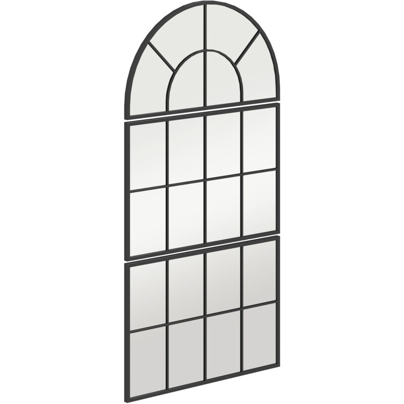 foto del prodotto homcom specchiera da parete ad arco in stile finestra 76x43cm nero