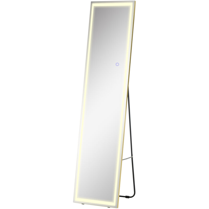foto del prodotto homcom specchiera da terra e muro con luce led regolabile e telecomando