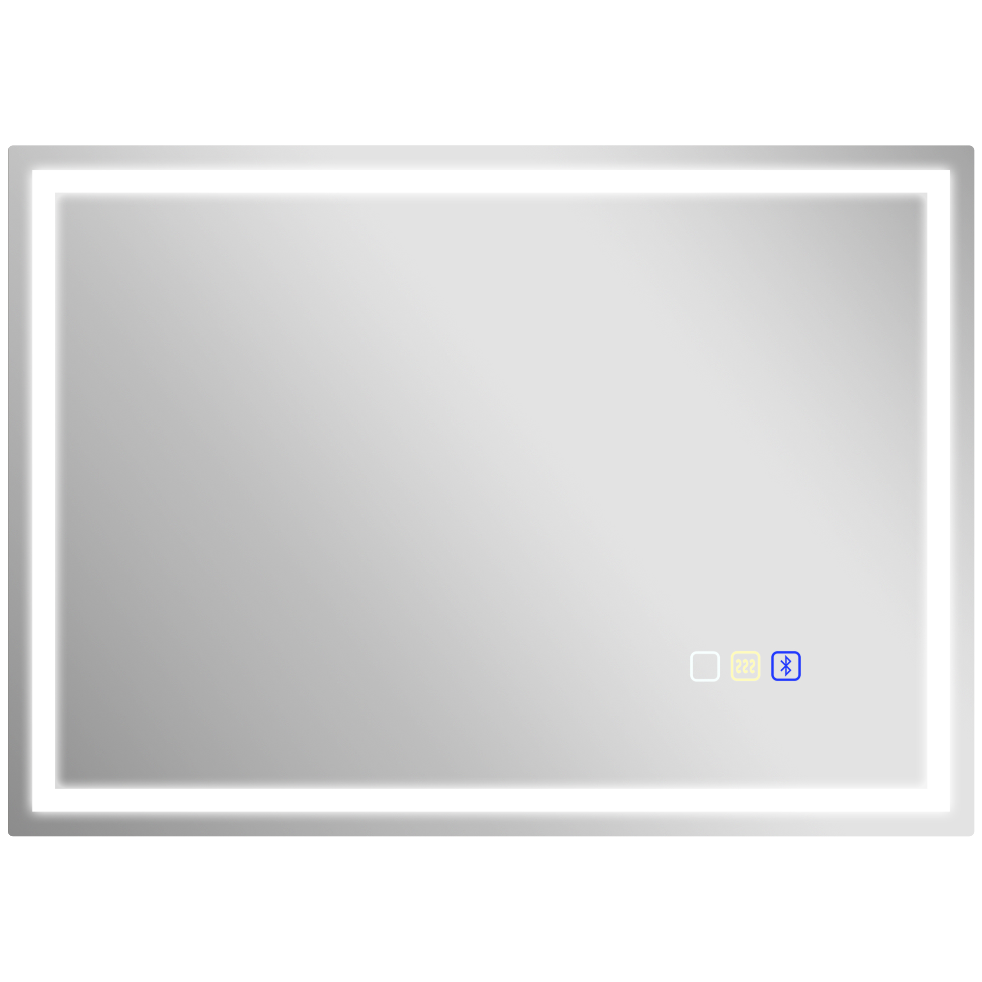 foto del prodotto homcom specchio bagno antiappannante con luce led regolabile, speaker bluetooth, pulsanti touch, 50x70 cm aosom italy