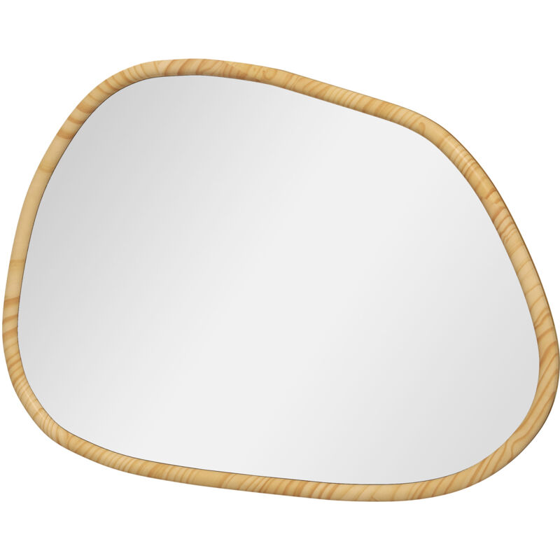 foto del prodotto homcom specchio da parete 80x60 cm con bordi irregolari e cornice in legno