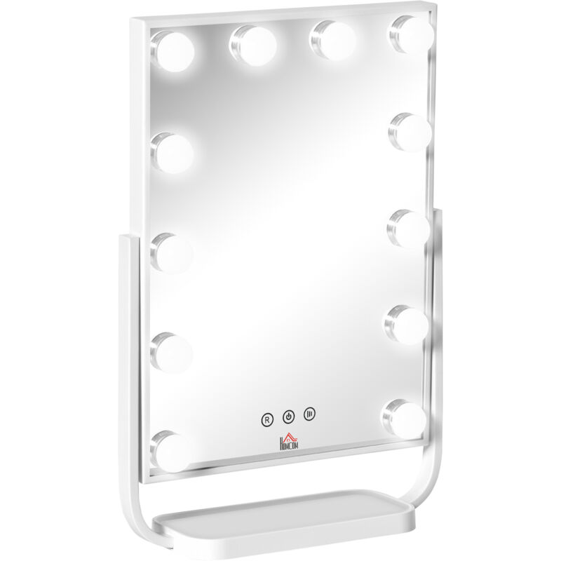 foto del prodotto homcom specchio per trucco con 12 luci led luminosit regolabile e inclinazione