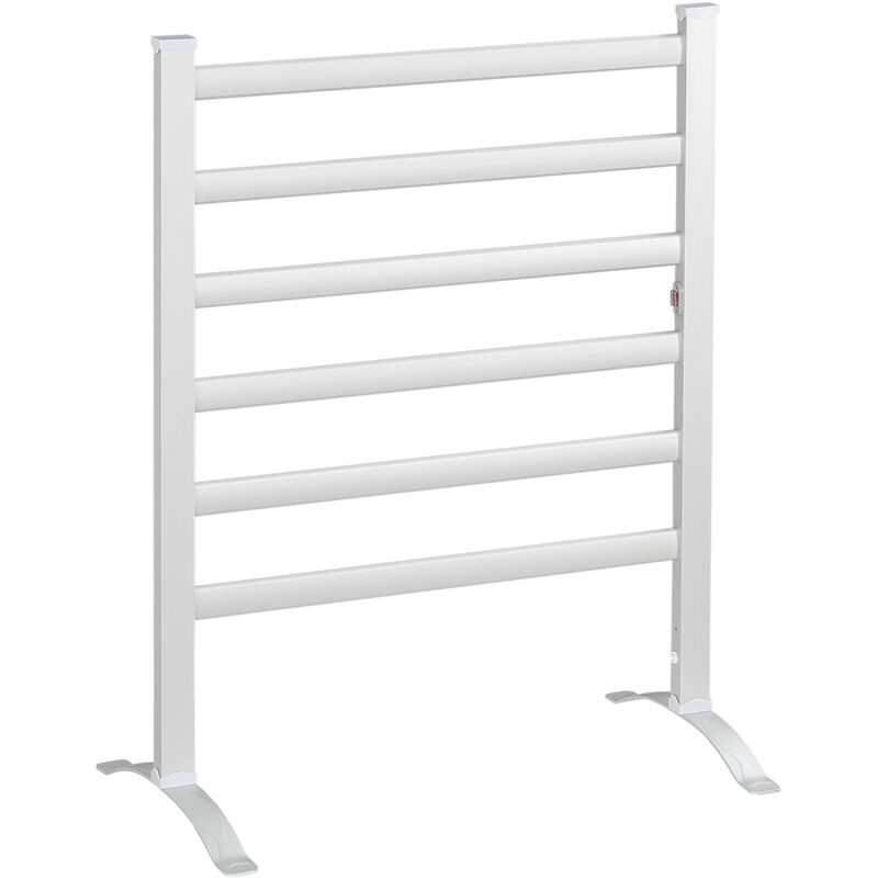 foto del prodotto homcom stendino riscaldato a 6 barre in alluminio bianco