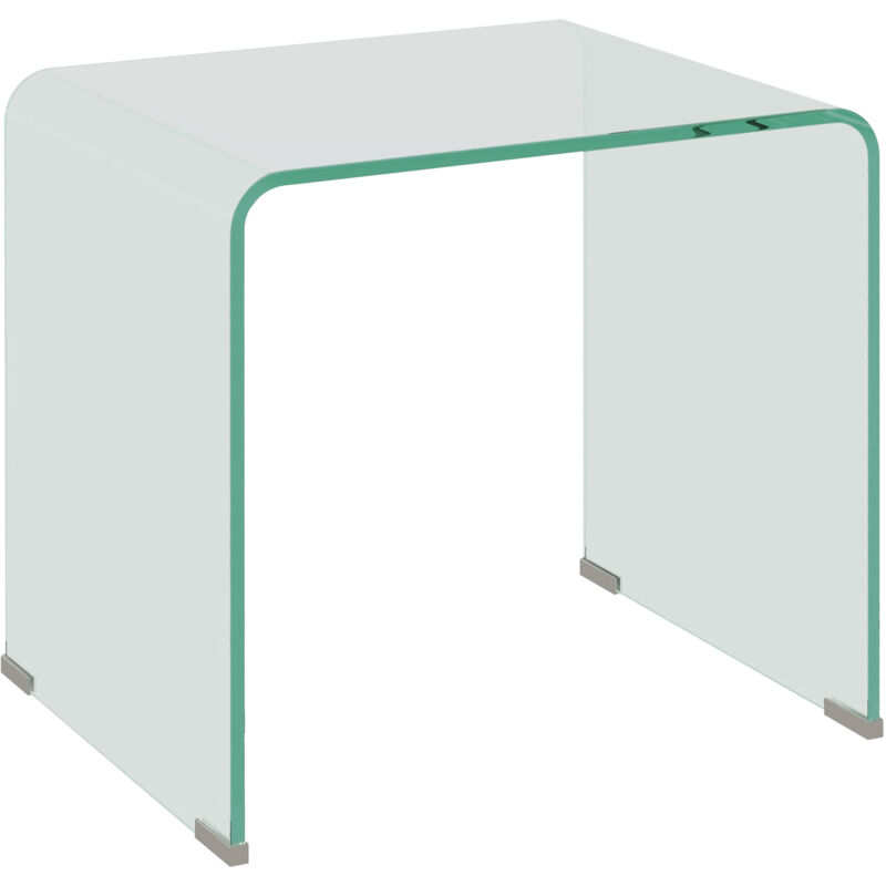 foto del prodotto homcom tavolino in vetro temperato da salotto moderno 50x40x45 cm