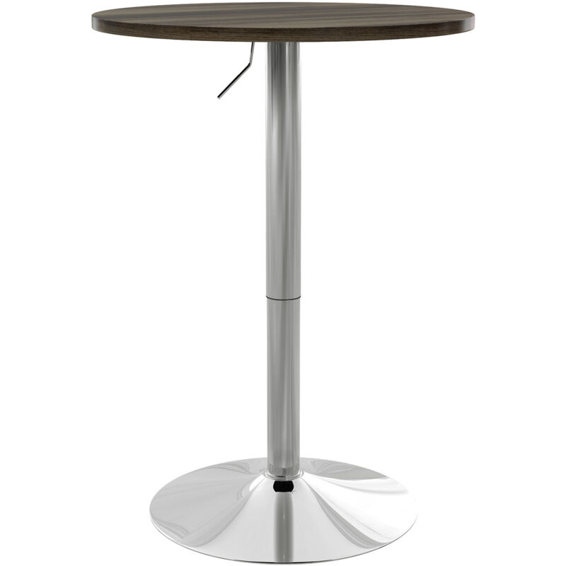 foto del prodotto homcom tavolo alto con altezza regolabile, piano girevole a 360 e base acciaio