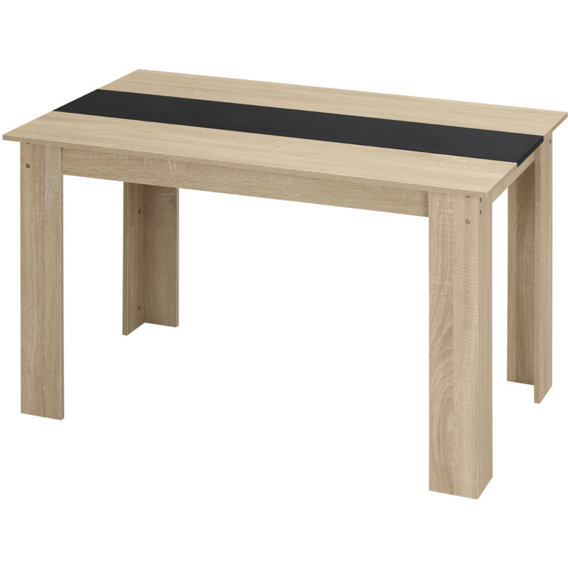foto del prodotto homcom tavolo da cucina moderno per 4 6 persone 120x69x75cm colore nero e legno