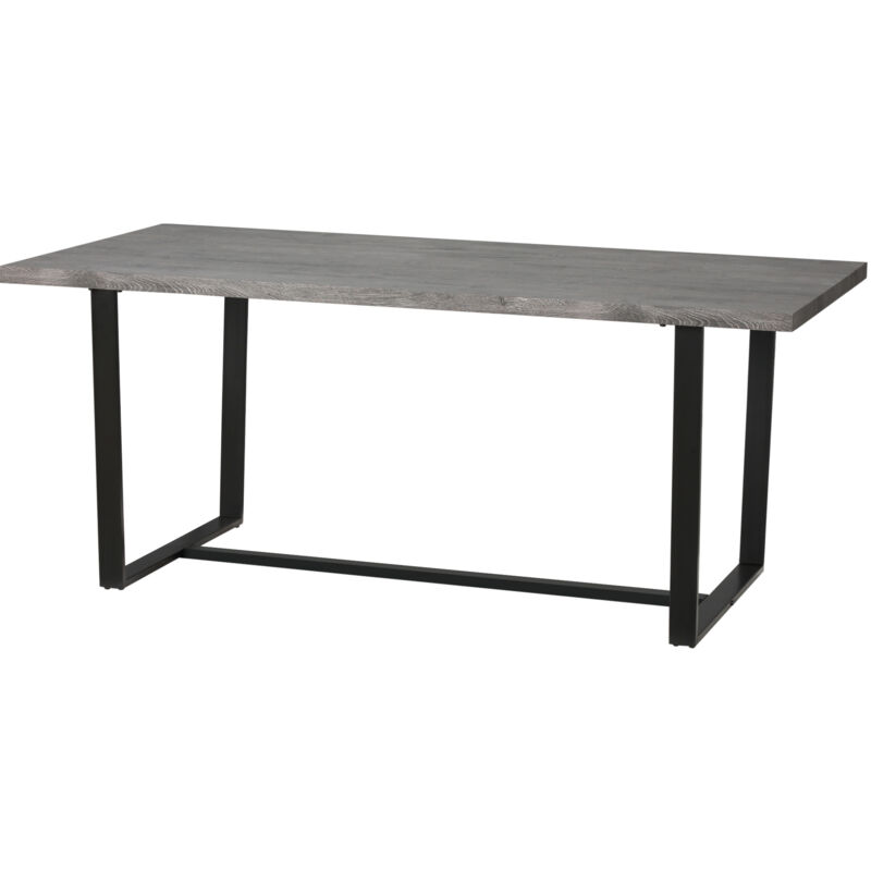 foto del prodotto homcom tavolo da cucina rettangolare per 8 persone stile industriale grigio nero