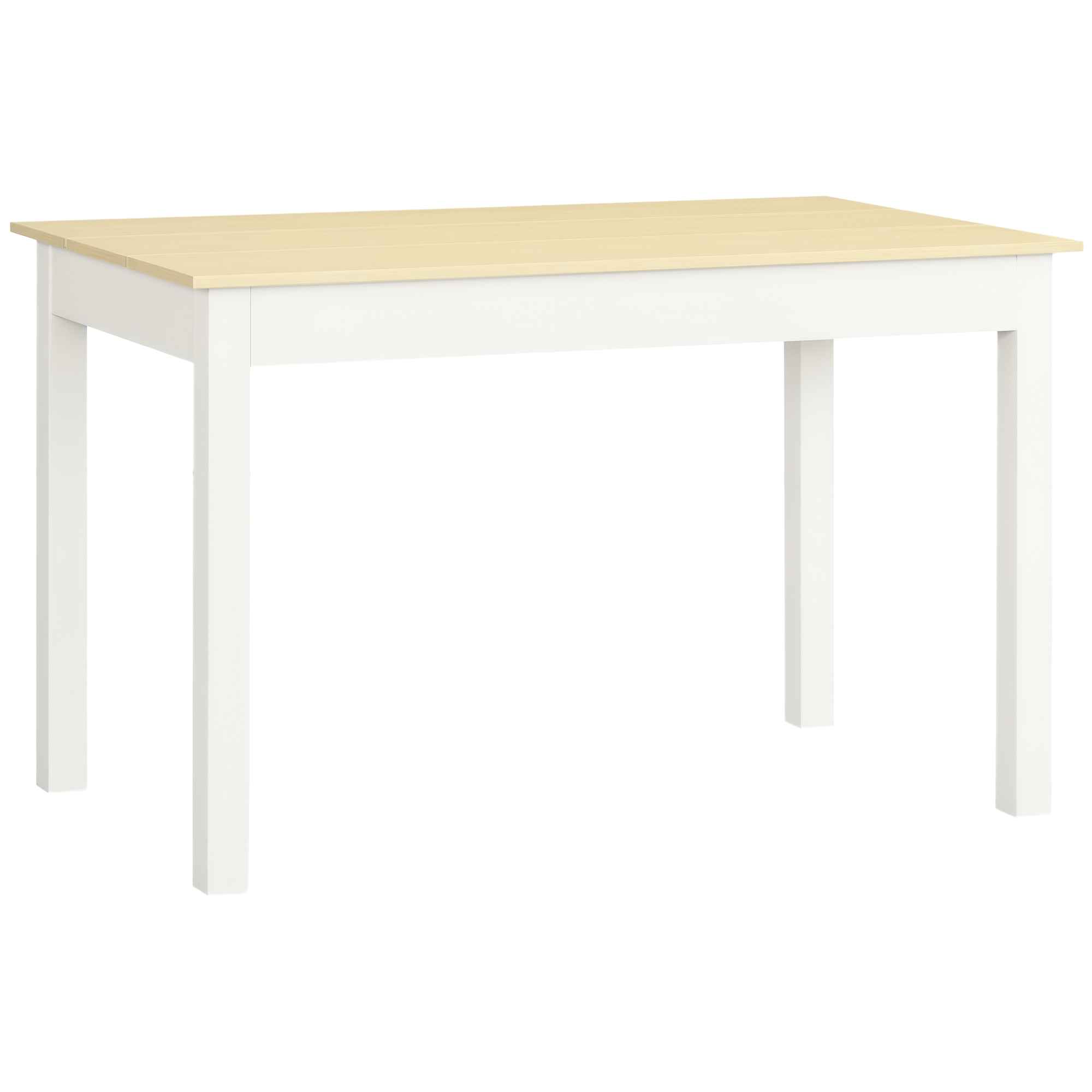 foto del prodotto homcom tavolo da pranzo 4-6 posti design moderno per cucina e soggiorno, 119x70x75cm, bianco e legno